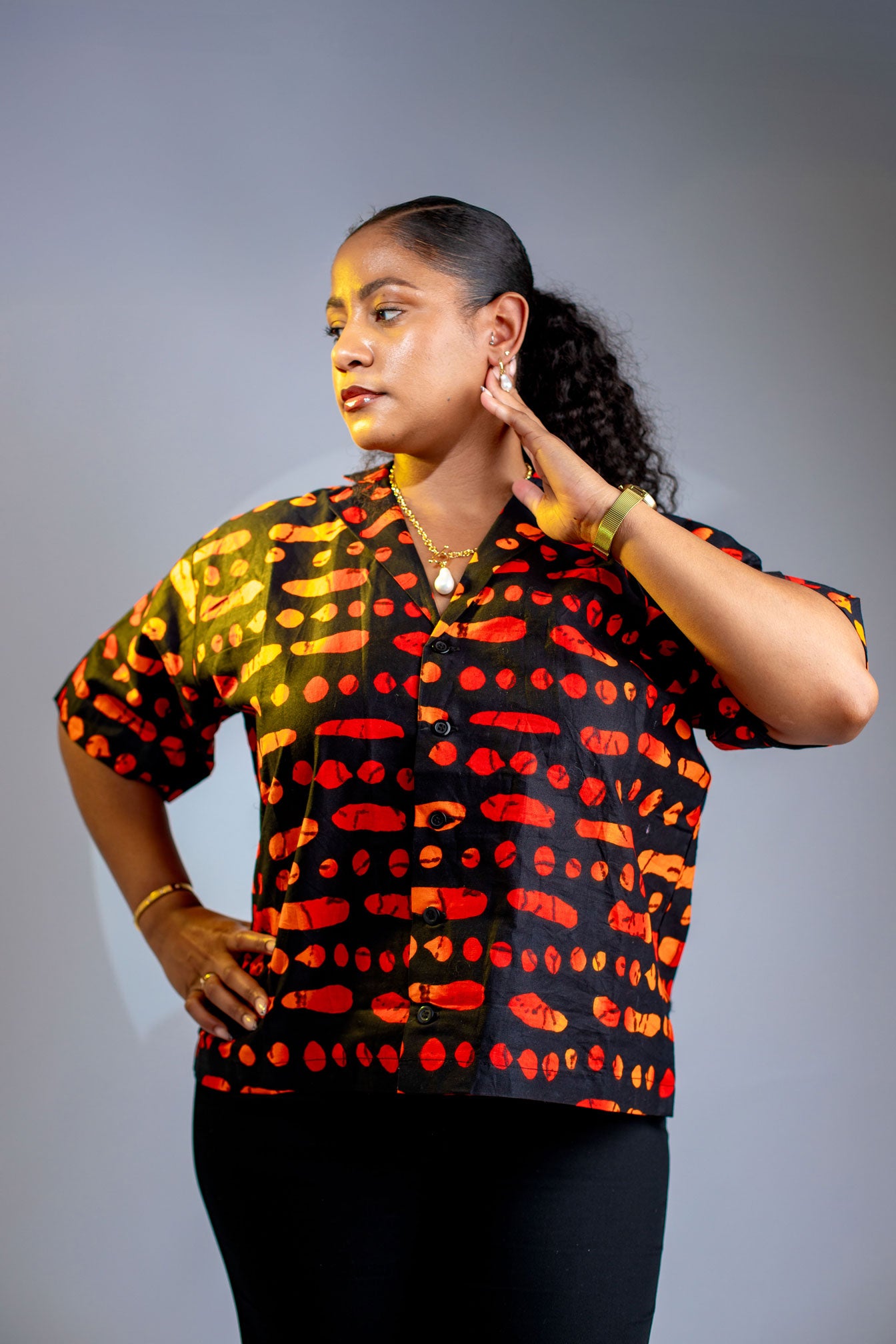 Shade Loose Ankara Shirt Top