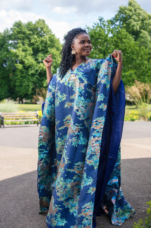 Olubunmi Bubu Kaftan Dress With Organza