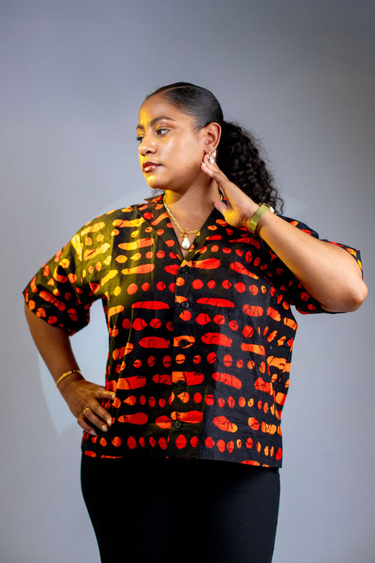 Shade Loose Ankara Shirt Top