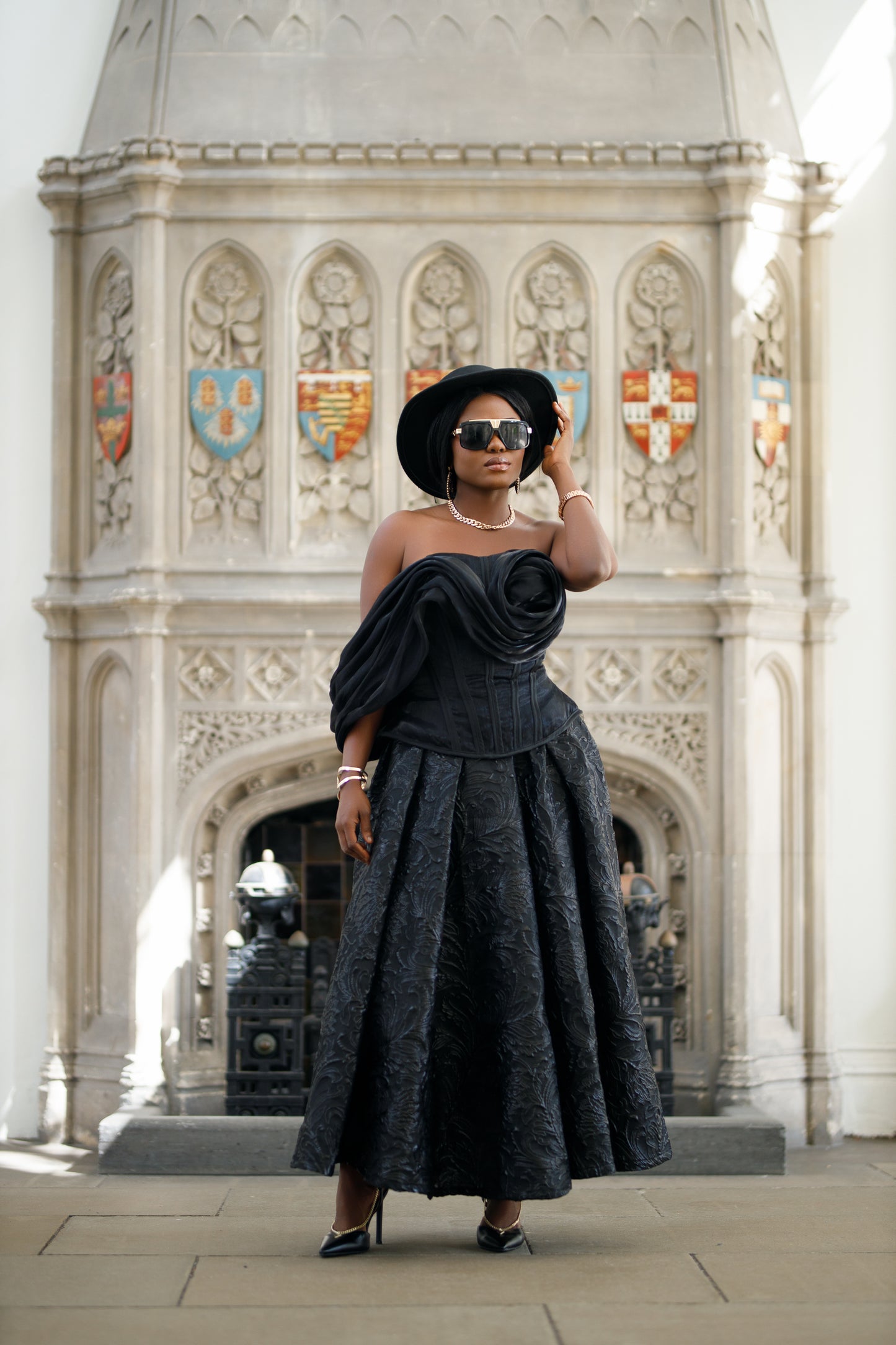 Skirt Only - Midnight Regent Brocade Ball Skirt