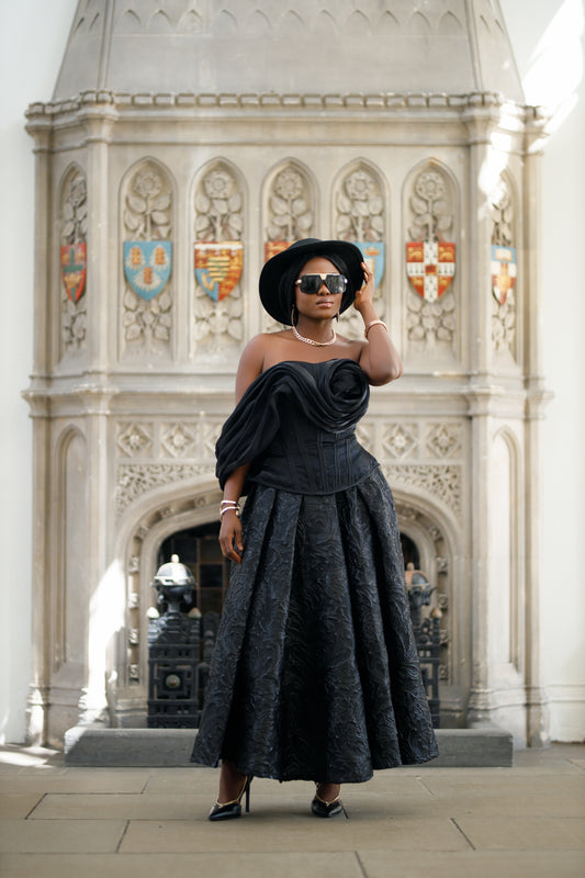Skirt Only - Midnight Regent Brocade Ball Skirt